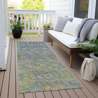 Piper Looms Chantille Panels ACN1923 Blue Machine Washable Area Rug Runner Outdoor Lifestyle Image Feature