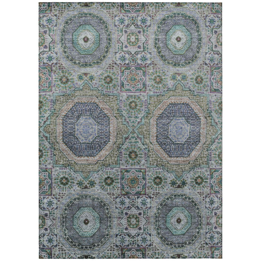 Piper Looms Chantille Panels ACN1923 Green Machine Washable Area Rug main image