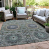 Piper Looms Chantille Panels ACN1923 Green Machine Washable Area Rug Outdoor Lifestyle Image Feature
