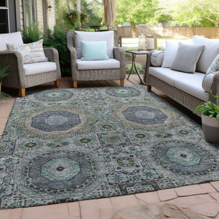 Piper Looms Chantille Panels ACN1923 Green Machine Washable Area Rug Outdoor Lifestyle Image Feature