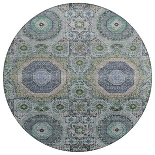 Piper Looms Chantille Panels ACN1923 Green Machine Washable Area Rug Round Main Image