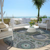Piper Looms Chantille Panels ACN1923 Green Machine Washable Area Rug Round Outdoor Lifestyle Image Feature