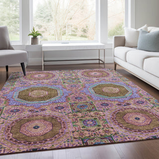 Piper Looms Chantille Panels ACN1923 Pink Machine Washable Area Rug Lifestyle Image Feature