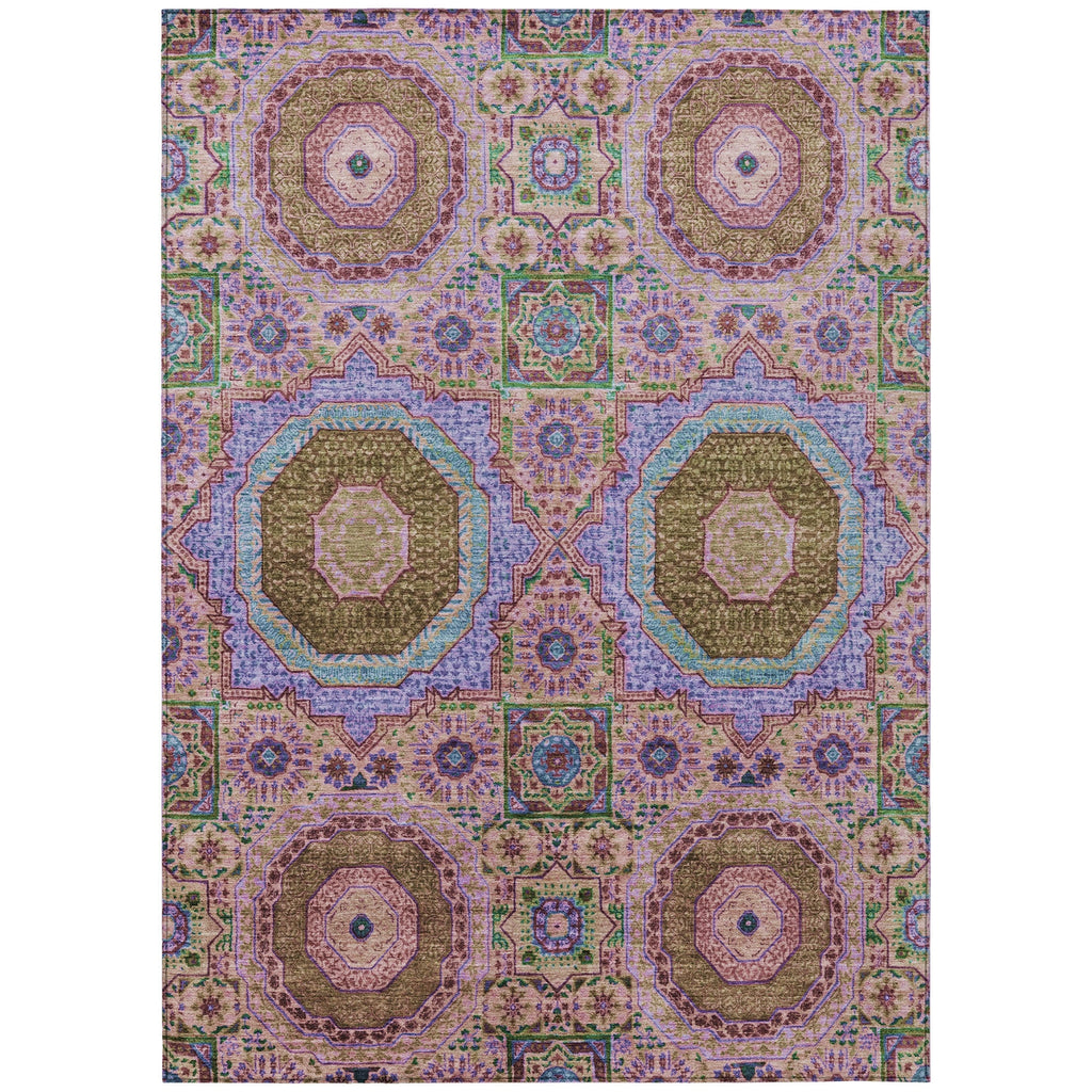 Piper Looms Chantille Panels ACN1923 Pink Machine Washable Area Rug main image