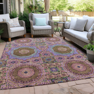 Piper Looms Chantille Panels ACN1923 Pink Machine Washable Area Rug Outdoor Lifestyle Image Feature