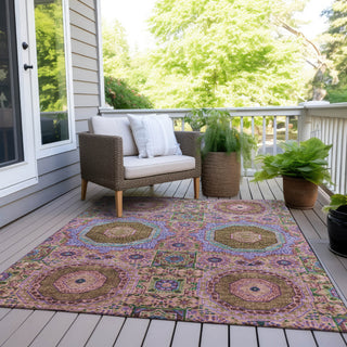 Piper Looms Chantille Panels ACN1923 Pink Machine Washable Area Rug Outdoor Lifestyle Image Feature
