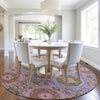 Piper Looms Chantille Panels ACN1923 Pink Machine Washable Area Rug Round Lifestyle Image Feature