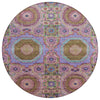 Piper Looms Chantille Panels ACN1923 Pink Machine Washable Area Rug Round Main Image