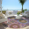 Piper Looms Chantille Panels ACN1923 Pink Machine Washable Area Rug Round Outdoor Lifestyle Image Feature