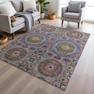 Piper Looms Chantille Panels ACN1923 Purple Machine Washable Area Rug Lifestyle Image Feature