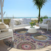 Piper Looms Chantille Panels ACN1923 Purple Machine Washable Area Rug Round Outdoor Lifestyle Image Feature