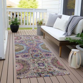 Piper Looms Chantille Panels ACN1923 Purple Machine Washable Area Rug Runner Outdoor Lifestyle Image Feature