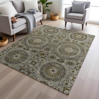 Piper Looms Chantille Panels ACN1923 Taupe Machine Washable Area Rug Lifestyle Image Feature
