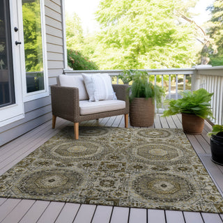 Piper Looms Chantille Panels ACN1923 Taupe Machine Washable Area Rug Outdoor Lifestyle Image Feature