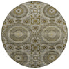 Piper Looms Chantille Panels ACN1923 Taupe Machine Washable Area Rug Round Main Image