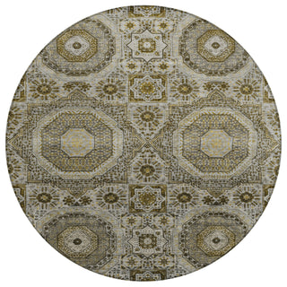 Piper Looms Chantille Panels ACN1923 Taupe Machine Washable Area Rug Round Main Image