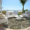 Piper Looms Chantille Panels ACN1923 Taupe Machine Washable Area Rug Round Outdoor Lifestyle Image Feature