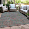 Piper Looms Chantille Panels ACN1923 Teal Machine Washable Area Rug Outdoor Lifestyle Image Feature