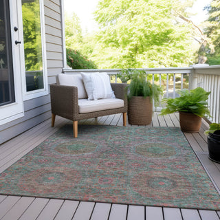 Piper Looms Chantille Panels ACN1923 Teal Machine Washable Area Rug Outdoor Lifestyle Image Feature