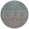 Piper Looms Chantille Panels ACN1923 Teal Machine Washable Area Rug Round Main Image
