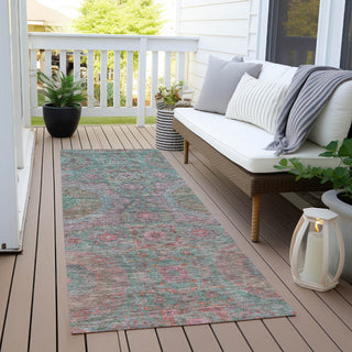 Piper Looms Chantille Panels ACN1923 Teal Machine Washable Area Rug Runner Outdoor Lifestyle Image Feature