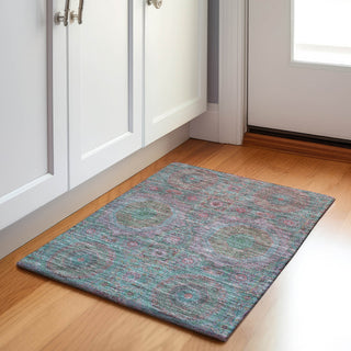 Piper Looms Chantille Panels ACN1923 Teal Machine Washable Area Rug Scatter Lifestyle Image Feature