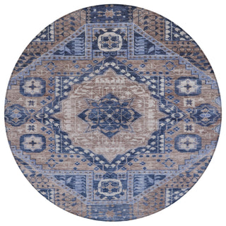 Piper Looms Chantille Diamond ACN1924 Brown Machine Washable Area Rug Round Main Image