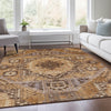 Piper Looms Chantille Diamond ACN1924 Copper Machine Washable Area Rug Lifestyle Image Feature