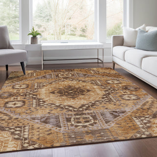 Piper Looms Chantille Diamond ACN1924 Copper Machine Washable Area Rug Lifestyle Image Feature