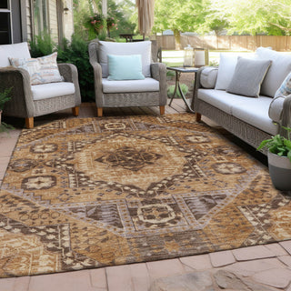 Piper Looms Chantille Diamond ACN1924 Copper Machine Washable Area Rug Outdoor Lifestyle Image Feature
