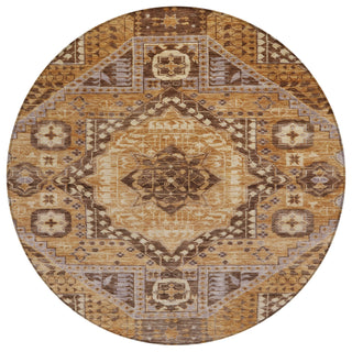 Piper Looms Chantille Diamond ACN1924 Copper Machine Washable Area Rug Round Main Image