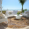Piper Looms Chantille Diamond ACN1924 Copper Machine Washable Area Rug Round Outdoor Lifestyle Image Feature