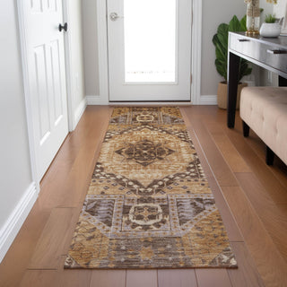 Piper Looms Chantille Diamond ACN1924 Copper Machine Washable Area Rug Runner Lifestyle Image Feature