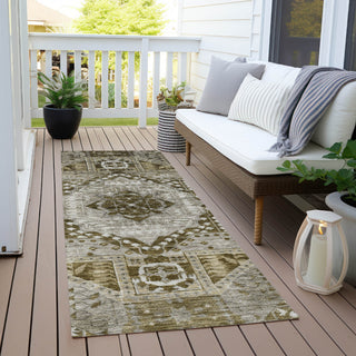 Piper Looms Chantille Diamond ACN1924 Khaki Machine Washable Area Rug Runner Outdoor Lifestyle Image Feature