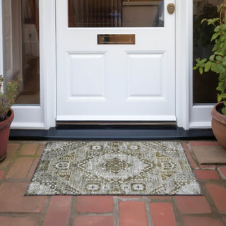 Piper Looms Chantille Diamond ACN1924 Khaki Machine Washable Area Rug Scatter Outdoor Lifestyle Image Feature