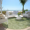 Piper Looms Chantille Panels ACN1925 Aloe Machine Washable Area Rug Round Outdoor Lifestyle Image Feature