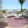 Piper Looms Chantille Panels ACN1925 Blush Machine Washable Area Rug Round Outdoor Lifestyle Image Feature