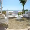 Piper Looms Chantille Panels ACN1925 Brown Machine Washable Area Rug Round Outdoor Lifestyle Image Feature