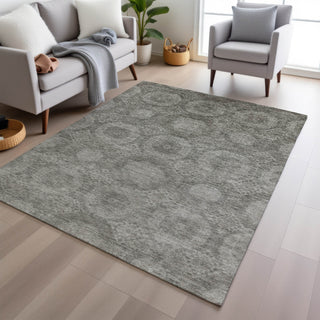Piper Looms Chantille Panels ACN1925 Pewter Machine Washable Area Rug Lifestyle Image Feature