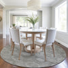 Piper Looms Chantille Panels ACN1925 Pewter Machine Washable Area Rug Round Lifestyle Image Feature