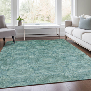 Piper Looms Chantille Panels ACN1925 Teal Machine Washable Area Rug Lifestyle Image Feature