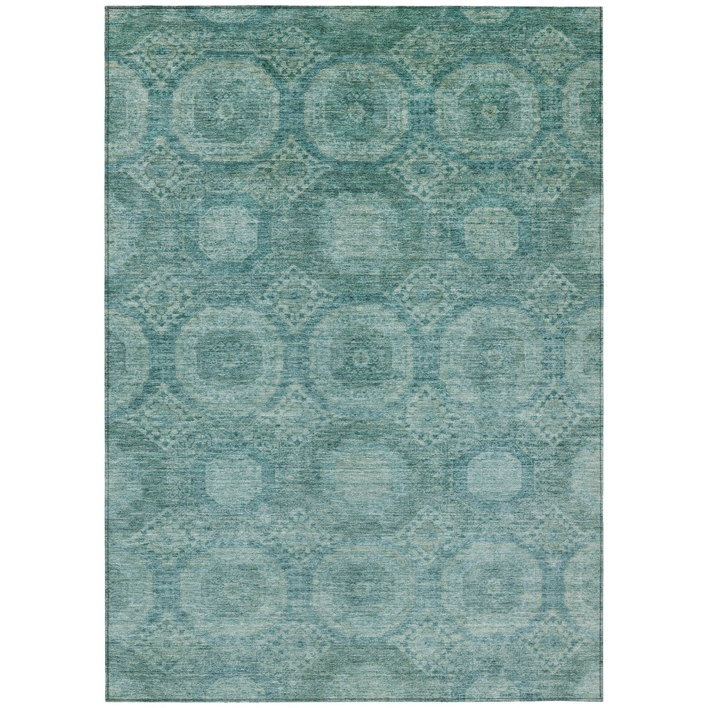 Piper Looms Chantille Panels ACN1925 Teal Machine Washable Area Rug main image