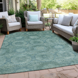 Piper Looms Chantille Panels ACN1925 Teal Machine Washable Area Rug Outdoor Lifestyle Image Feature