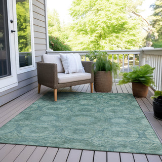 Piper Looms Chantille Panels ACN1925 Teal Machine Washable Area Rug Outdoor Lifestyle Image Feature