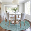 Piper Looms Chantille Panels ACN1925 Teal Machine Washable Area Rug Round Lifestyle Image Feature