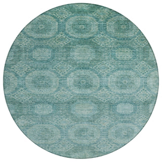 Piper Looms Chantille Panels ACN1925 Teal Machine Washable Area Rug Round Main Image
