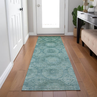 Piper Looms Chantille Panels ACN1925 Teal Machine Washable Area Rug Runner Lifestyle Image Feature