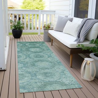 Piper Looms Chantille Panels ACN1925 Teal Machine Washable Area Rug Runner Outdoor Lifestyle Image Feature