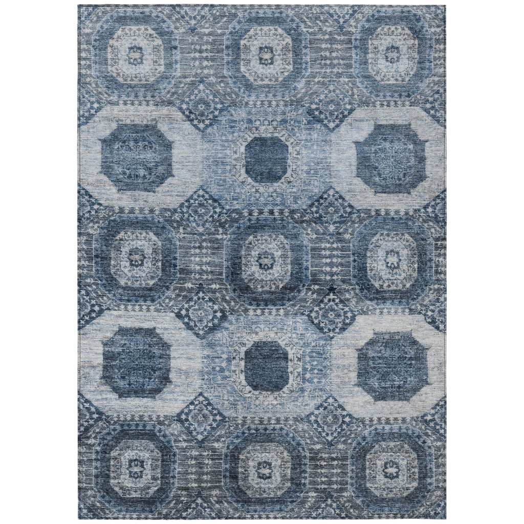 Piper Looms Chantille Panels ACN1926 Blue Machine Washable Area Rug main image