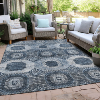 Piper Looms Chantille Panels ACN1926 Blue Machine Washable Area Rug Outdoor Lifestyle Image Feature